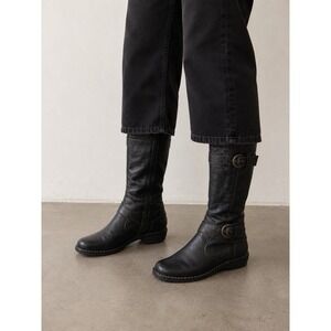 B.O.C Born Concept Austin Riding Boots Sz 8 Black Leather Knee High Boho Academy